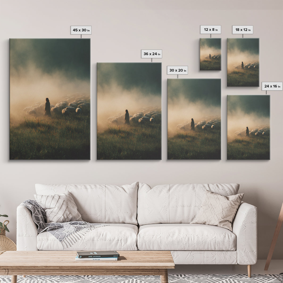 Dawn Of Guidance – Framed Canvas Print – Christian Wall Art – Large Jesus Painting – Christian Art Canvas – Christian Christmas Art – Chris
