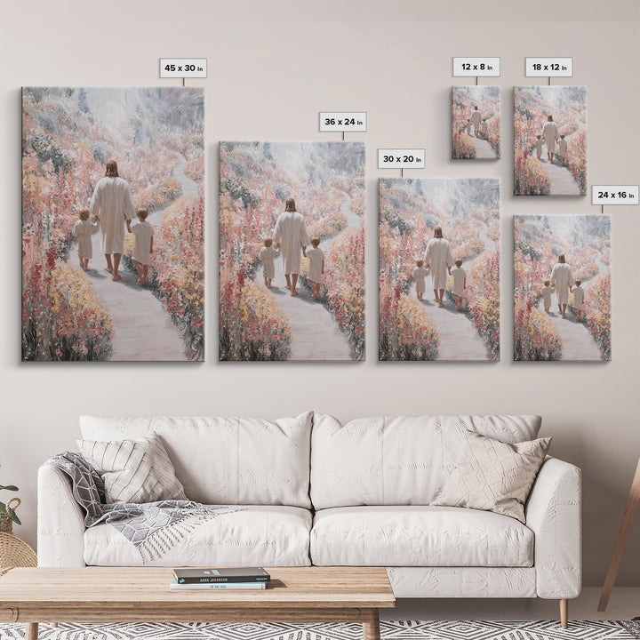 Wildflower Journey, Framed Canvas Print, Christian Art Canvas, Christian Wall Art, Jesus Painting, Subtle Christian Art, Christian Decorati