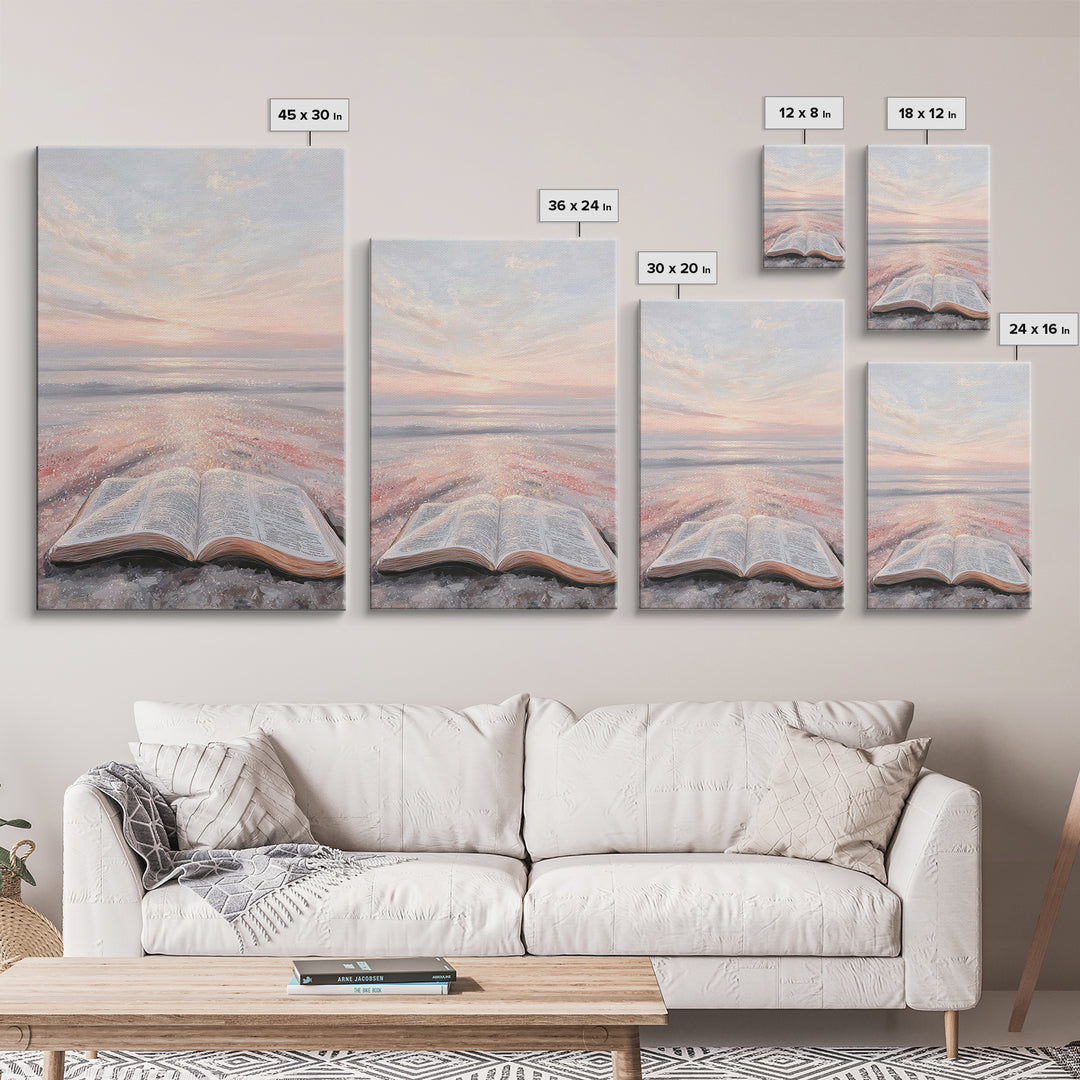 Sunrise Scripture – Framed Canvas Print – Christian Wall Art – Christian Art Canvas – Christian Art Print – Modern Christian Art – Christia