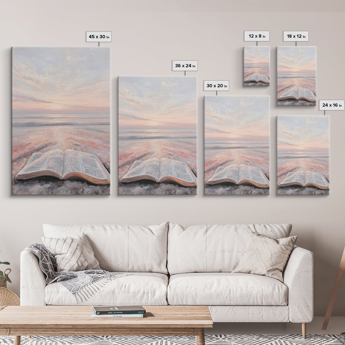 Sunrise Scripture – Framed Canvas Print – Christian Wall Art – Christian Art Canvas – Christian Art Print – Modern Christian Art – Christia