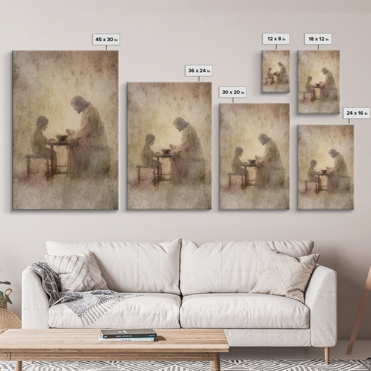Quiet Communion – Framed Canvas Print – Christian Wall Art – Christian Art Canvas – Jesus Painting – Minimalist Christian Art – Christian D