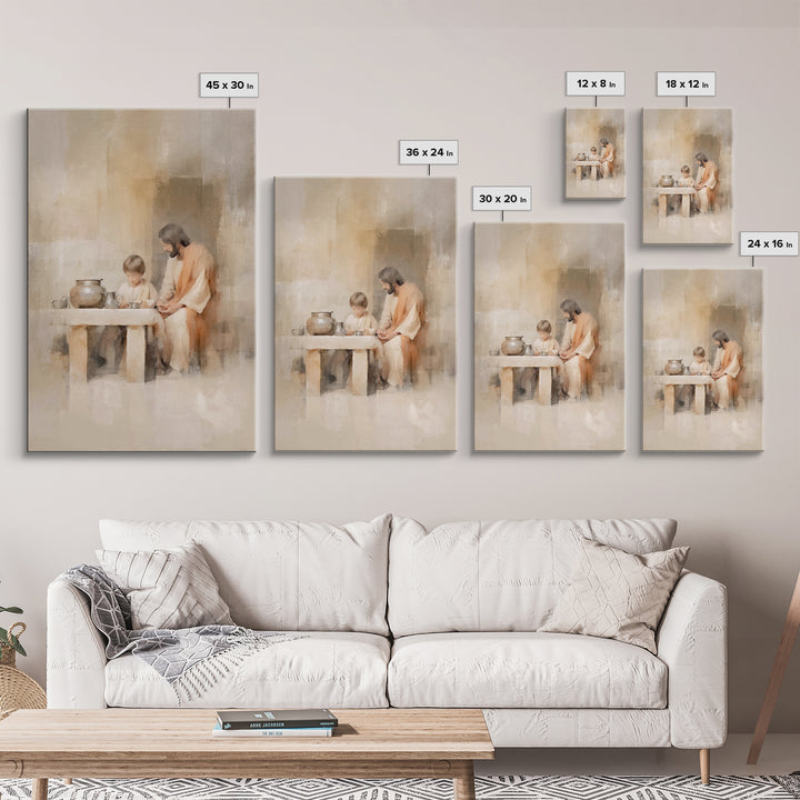Table Of Blessing – Framed Canvas Print – Christian Wall Art – Christian Art Canvas – Jesus Painting – Subtle Christian Art – Christian Gif
