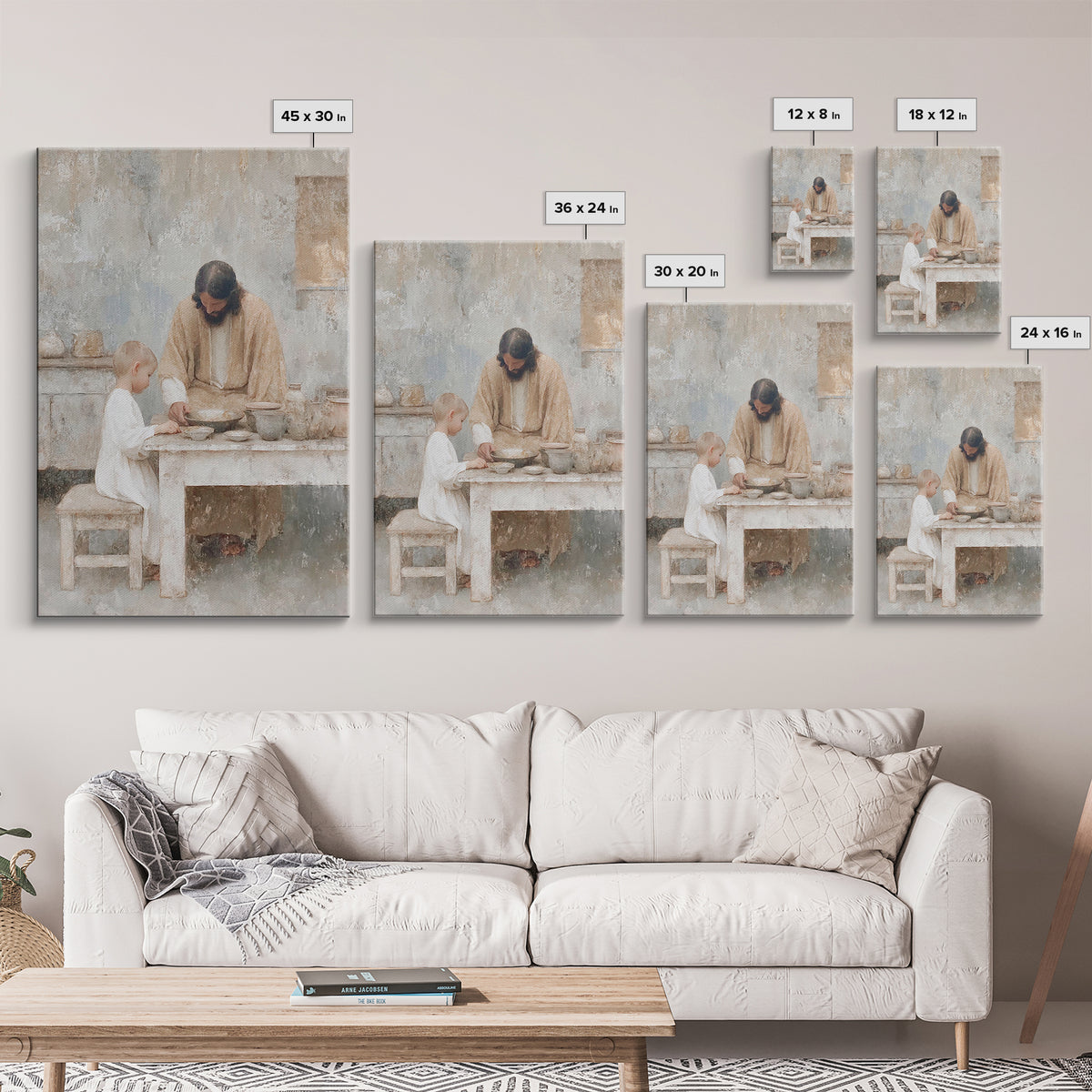 Humble Teaching – Framed Canvas Print – Christian Wall Art – Christian Art Canvas – Jesus Painting – Vintage Christian Art – Christian Home