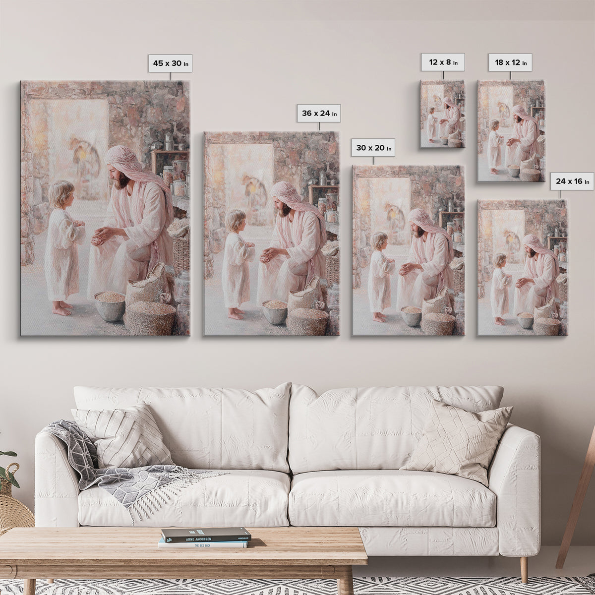 Gentle Provision – Framed Canvas Print – Christian Wall Art – Jesus Painting – Christian Art Canvas – Rustic Christian Art – Christian Deco