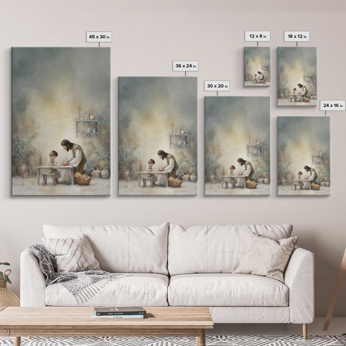 Sacred Learning – Framed Canvas Print – Christian Wall Art – Christian Art Canvas – Jesus Painting – Minimalist Christian Art – Christian G