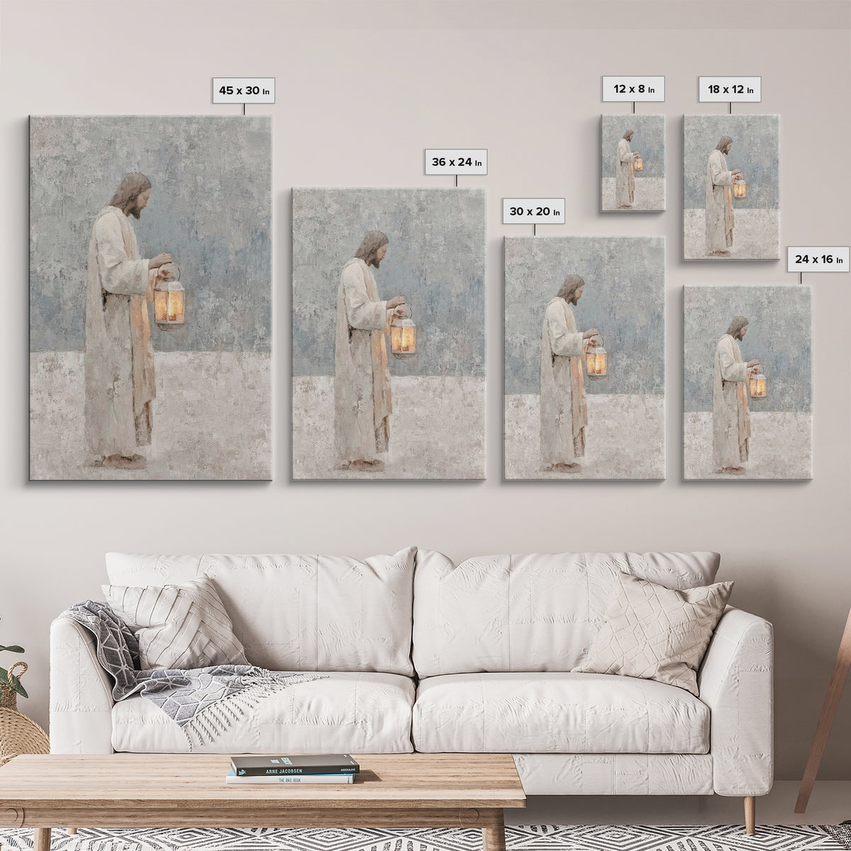 Soft Dawn Light – Framed Canvas Print – Christian Wall Art – Christian Art Canvas – Jesus Painting – Minimalist Christian Art – Christian D