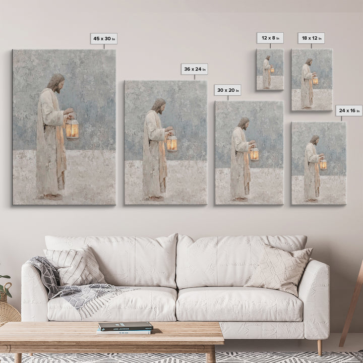 Soft Dawn Light – Framed Canvas Print – Christian Wall Art – Christian Art Canvas – Jesus Painting – Minimalist Christian Art – Christian D