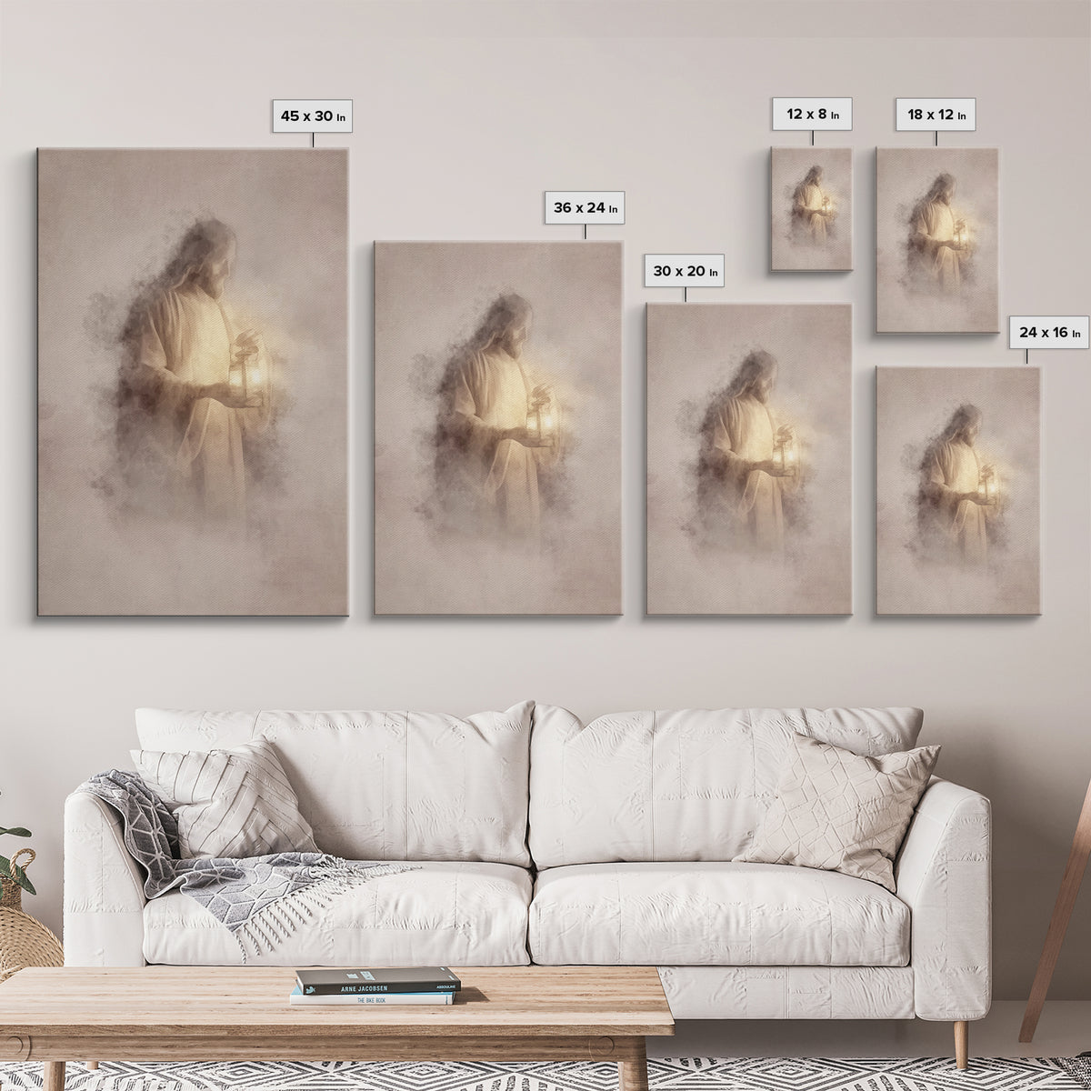Heavenly Glow – Framed Canvas Print – Christian Wall Art – Jesus Painting – Christian Art Canvas – Subtle Christian Art – Christian Home De