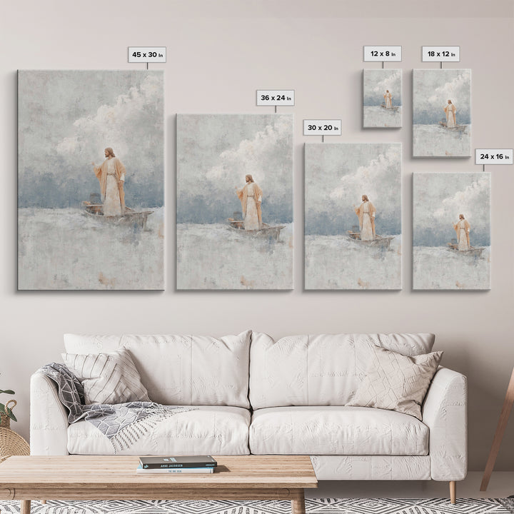 Master Of Seas – Framed Canvas Print – Christian Wall Art – Christian Art Canvas – Jesus Painting – Large Christian Art – Christian Decorat