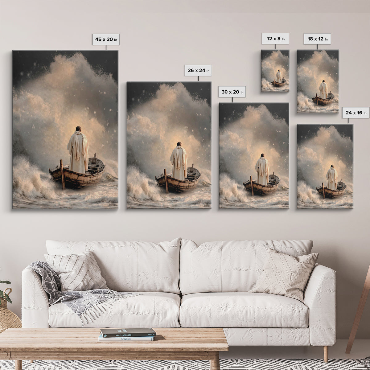 Stormfront Messiah – Framed Canvas Print – Christian Wall Art – Jesus Painting – Modern Christian Art – Christian Decor – Christmas Art