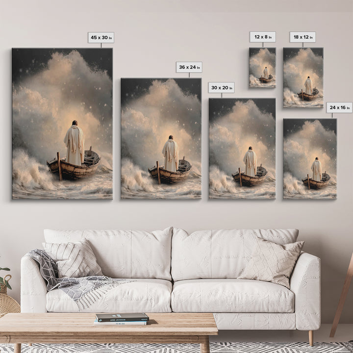 Stormfront Messiah – Framed Canvas Print – Christian Wall Art – Jesus Painting – Modern Christian Art – Christian Decor – Christmas Art