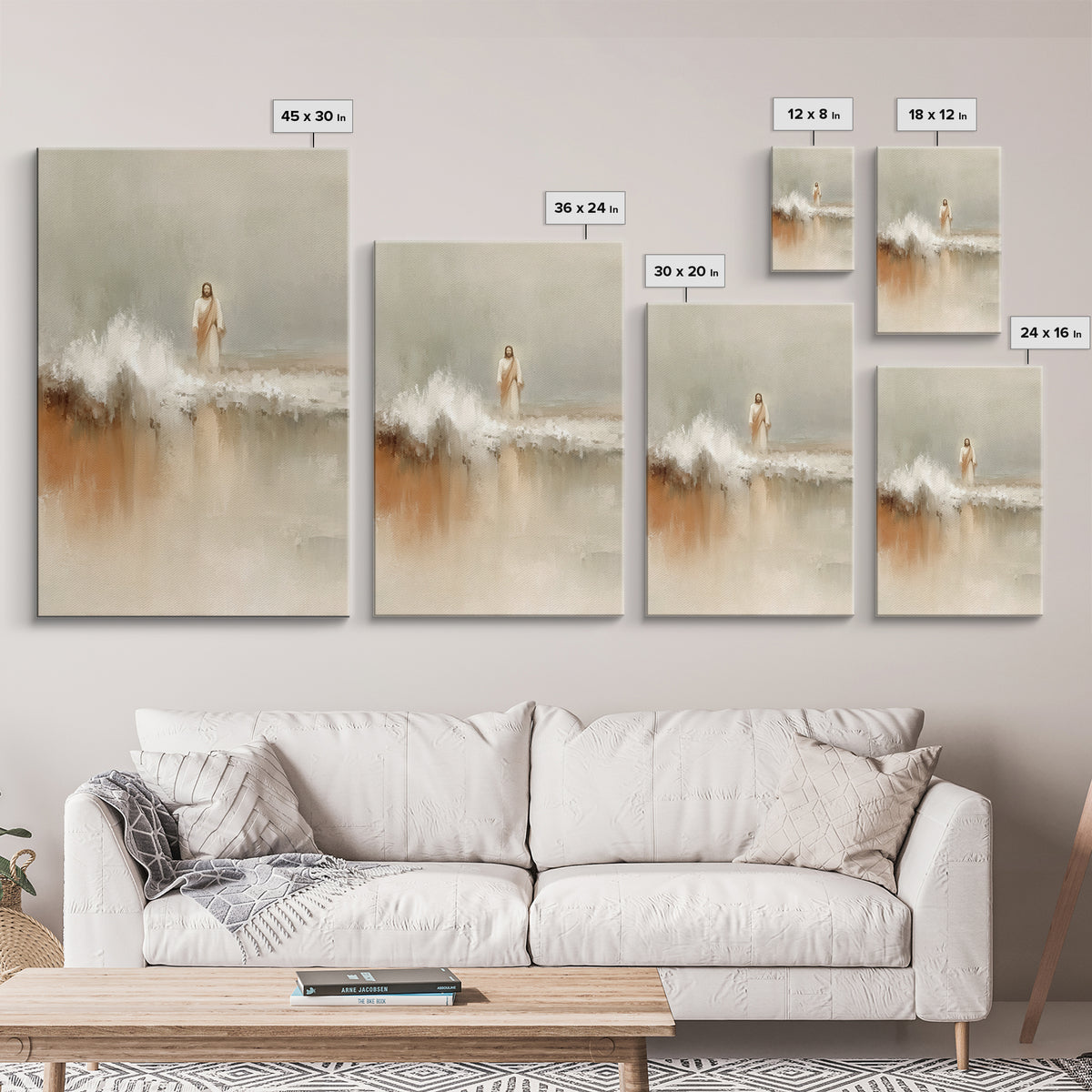 Waves Of Mercy | Framed Canvas Print | Jesus Painting | Christian Art Canvas | Christian Christmas Art | Modern Christian Art | Christian D