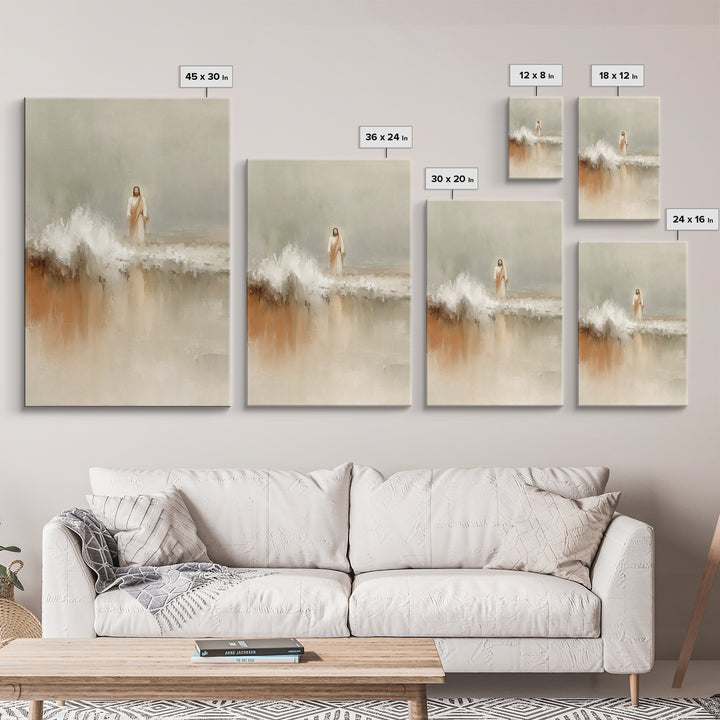 Waves Of Mercy | Framed Canvas Print | Jesus Painting | Christian Art Canvas | Christian Christmas Art | Modern Christian Art | Christian D