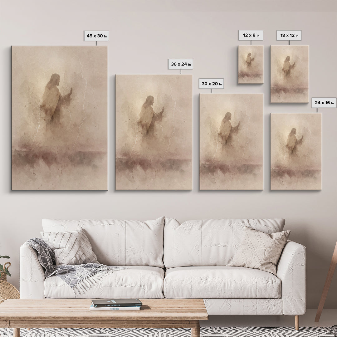Lightborne Grace, Framed Canvas Print, Christian Art Canvas, Jesus Paintings, Subtle Christian Art, Christian Art Print, Christian Decorati