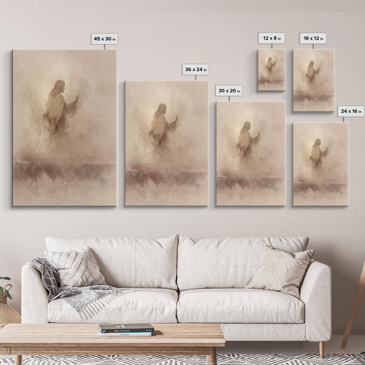 Lightborne Grace, Framed Canvas Print, Christian Art Canvas, Jesus Paintings, Subtle Christian Art, Christian Art Print, Christian Decorati