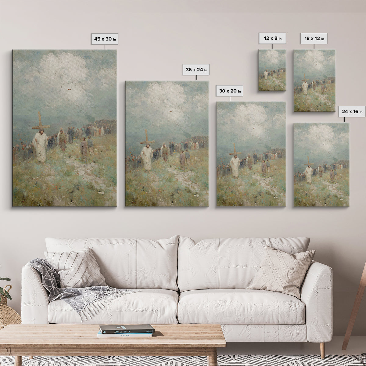 Hilltop Covenant – Framed Canvas Print – Christian Art Gift – Jesus Painting – Christian Art Canvas – Modern Christian Painting – Christmas