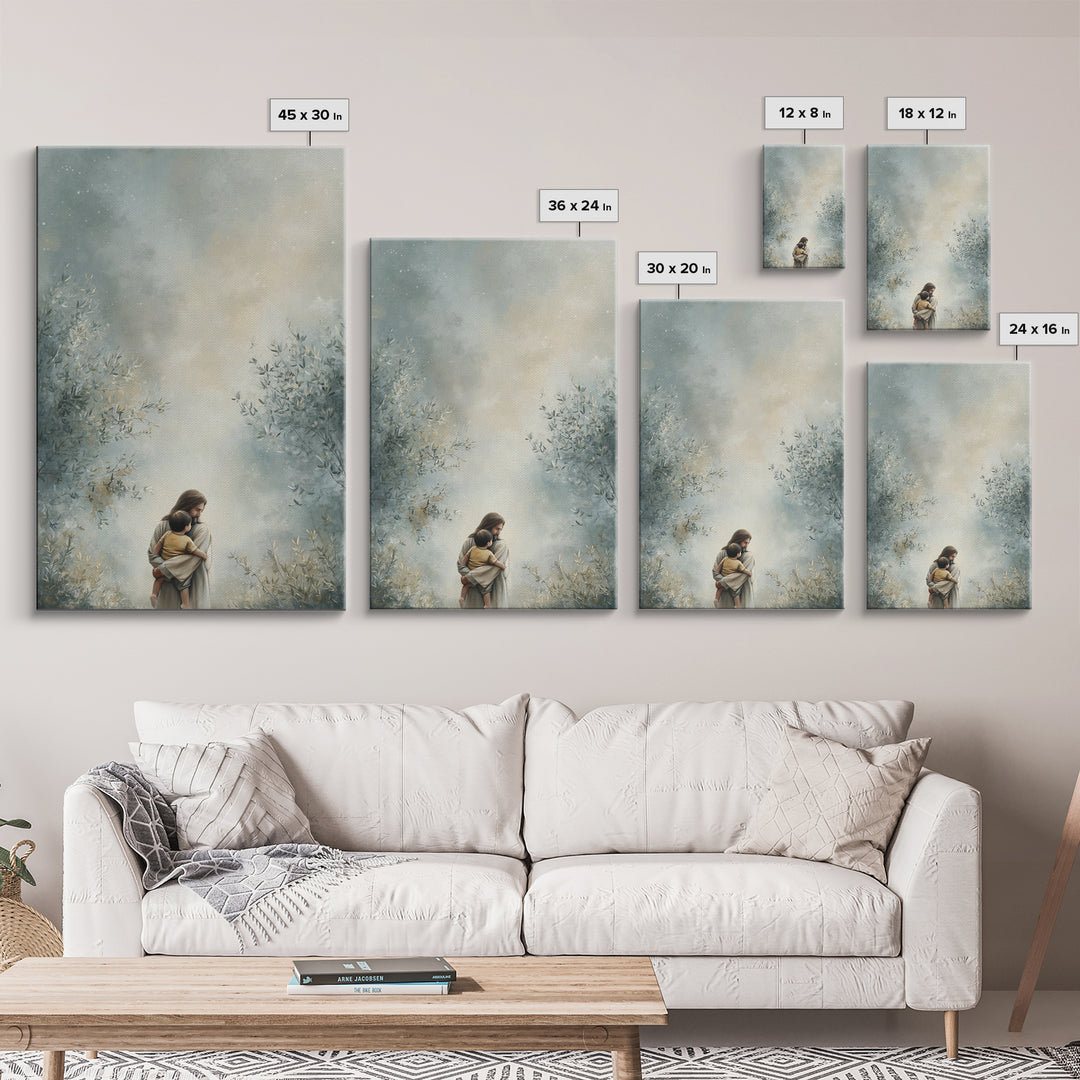 Fields of Grace – Framed Canvas Print – Jesus Art Print – Christian Art – Christian Canvas – Large Jesus Painting – Christian Decor For Hom