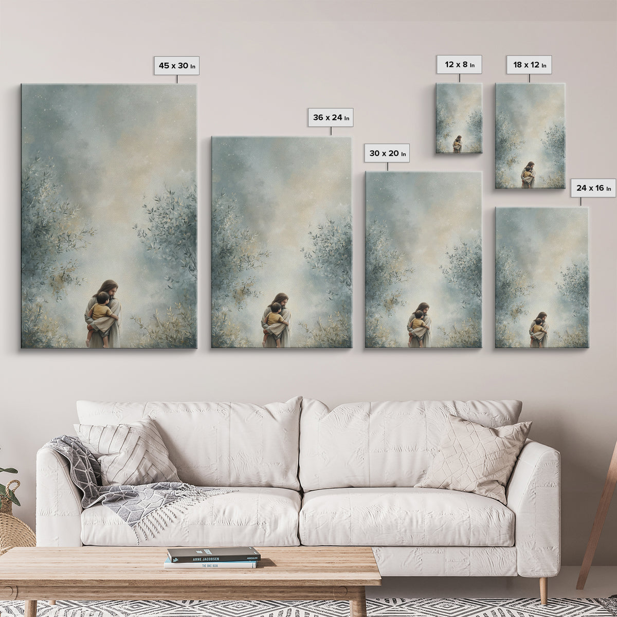 Fields of Grace – Framed Canvas Print – Jesus Art Print – Christian Art – Christian Canvas – Large Jesus Painting – Christian Decor For Hom