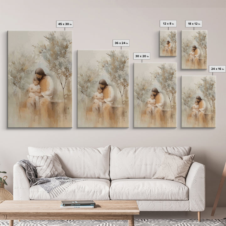 Autumn Embrace – Framed Canvas Print – Christian Art Canvas – Jesus Wall Art – Christian Paintings – Christian Decorations – Moody Christia