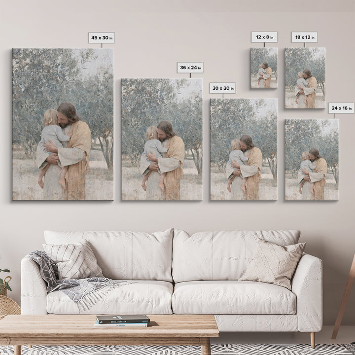 The Father’s Hold, Framed Canvas Print, Jesus Canvas Art, Christian Wall Art, Realistic Jesus Painting, Christian Decor For Home, Christian