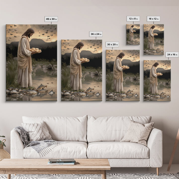 Miracle of Provision | Framed Canvas Print | Jesus Art Canvas | Christian Painting | Christian Wall Art | Modern Christian Painting | Chris