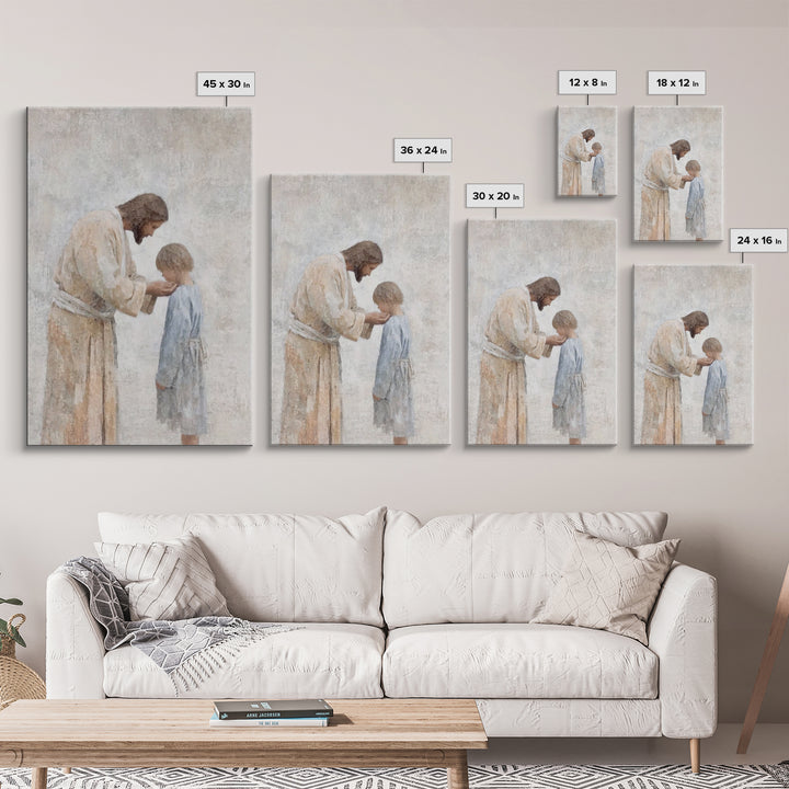 Child of Mercy – Framed Canvas Print – Christian Art Canvas – Christian Wall Art – Jesus Art Print – Subtle Christian Art – Christian Decor