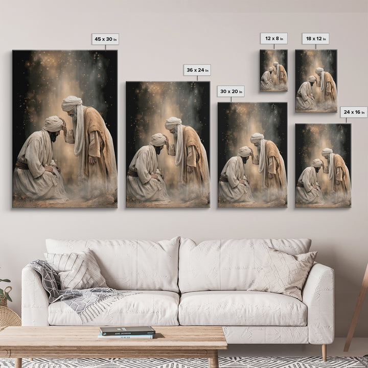 Anointed Moment | Framed Canvas Print | Christian Art Painting | Christian Wall Art | Unique Christian Art | Jesus Canvas Art | Christian G