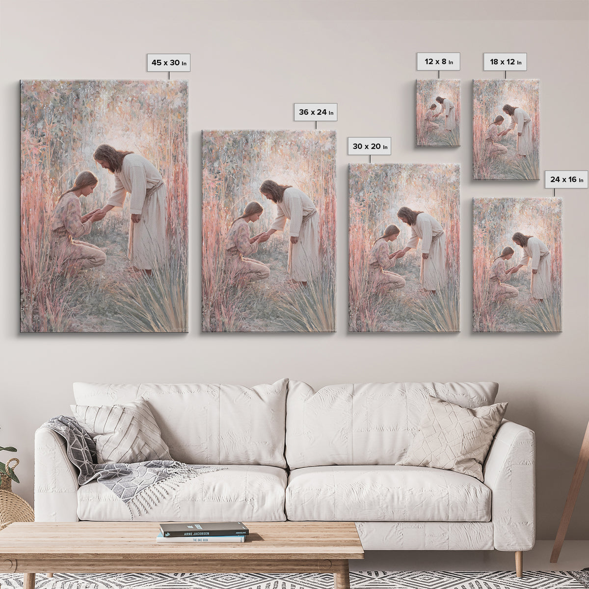 Path of Healing, Framed Canvas Print, Christian Art Canvas, Jesus Painting, Christian Wall Art, Christian Art Print, Modern Christian Art