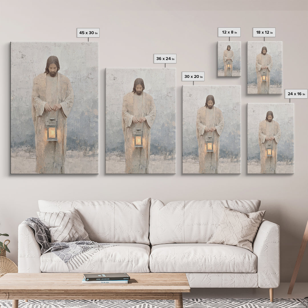 Lantern of Peace – Framed Canvas Print – Christian Decor – Christian Art Canvas – Jesus Painting – Christian Art Print – Christian Wall Art