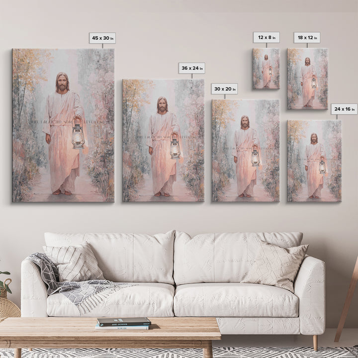 Holy Night Lantern – Framed Canvas Print – Christian Art Print – Christian Wall Art – Jesus Painting – Christian Gift Ideas – Christian Art