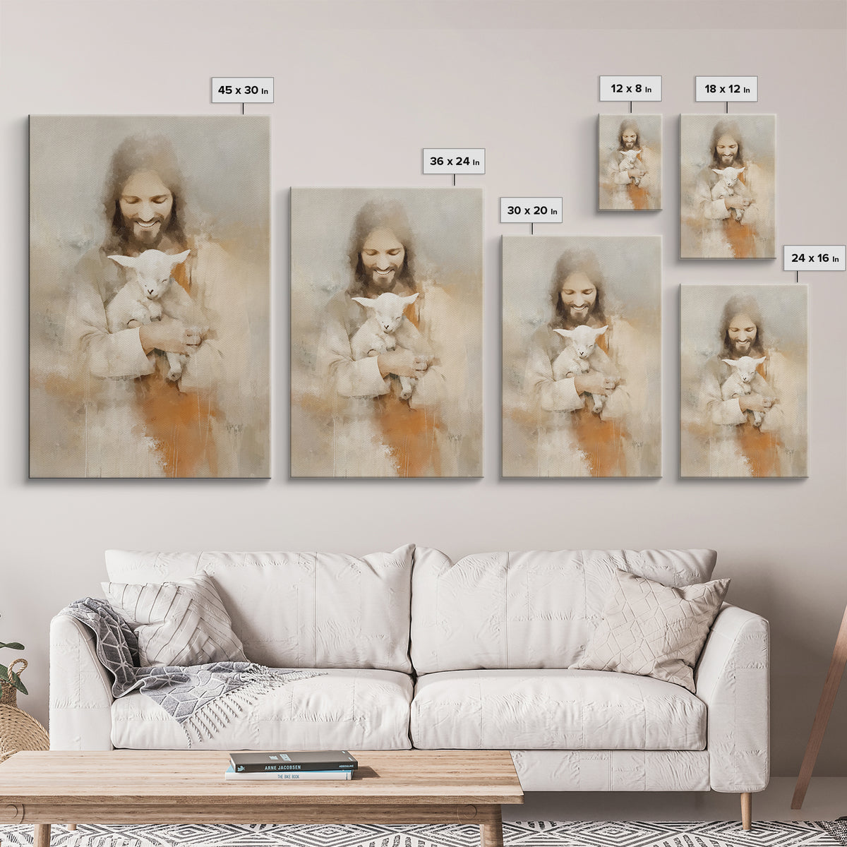 Lamb of Joy – Framed Canvas Print – Christian Art Canvas – Christian Painting – Jesus Art Print – Christian Wall Art – Christian Decor – Ch