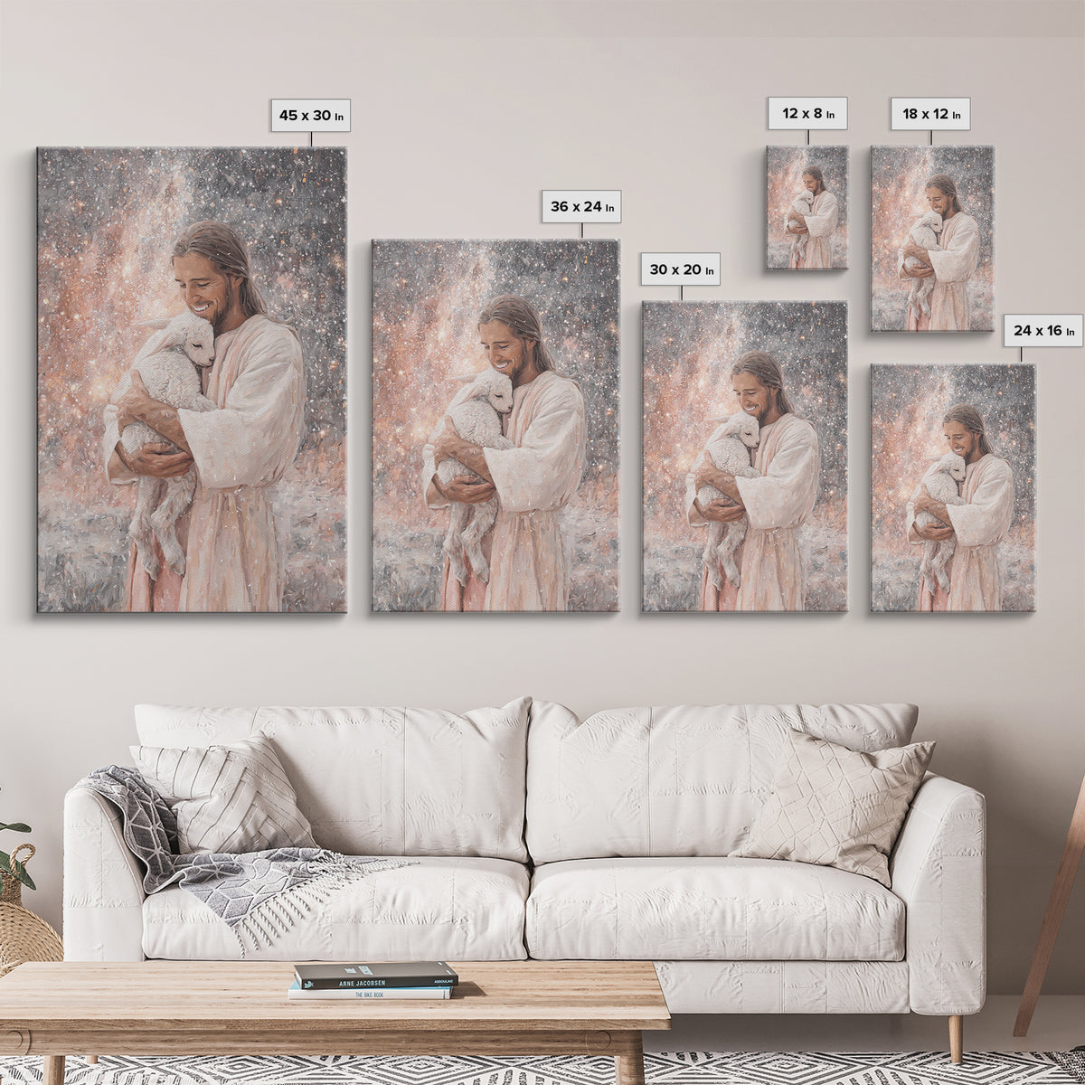 Radiant Shepherd Love – Framed Canvas Print – Christian Wall Art – Christian Art Print – Jesus Painting – Christian Art Canvas – Christian