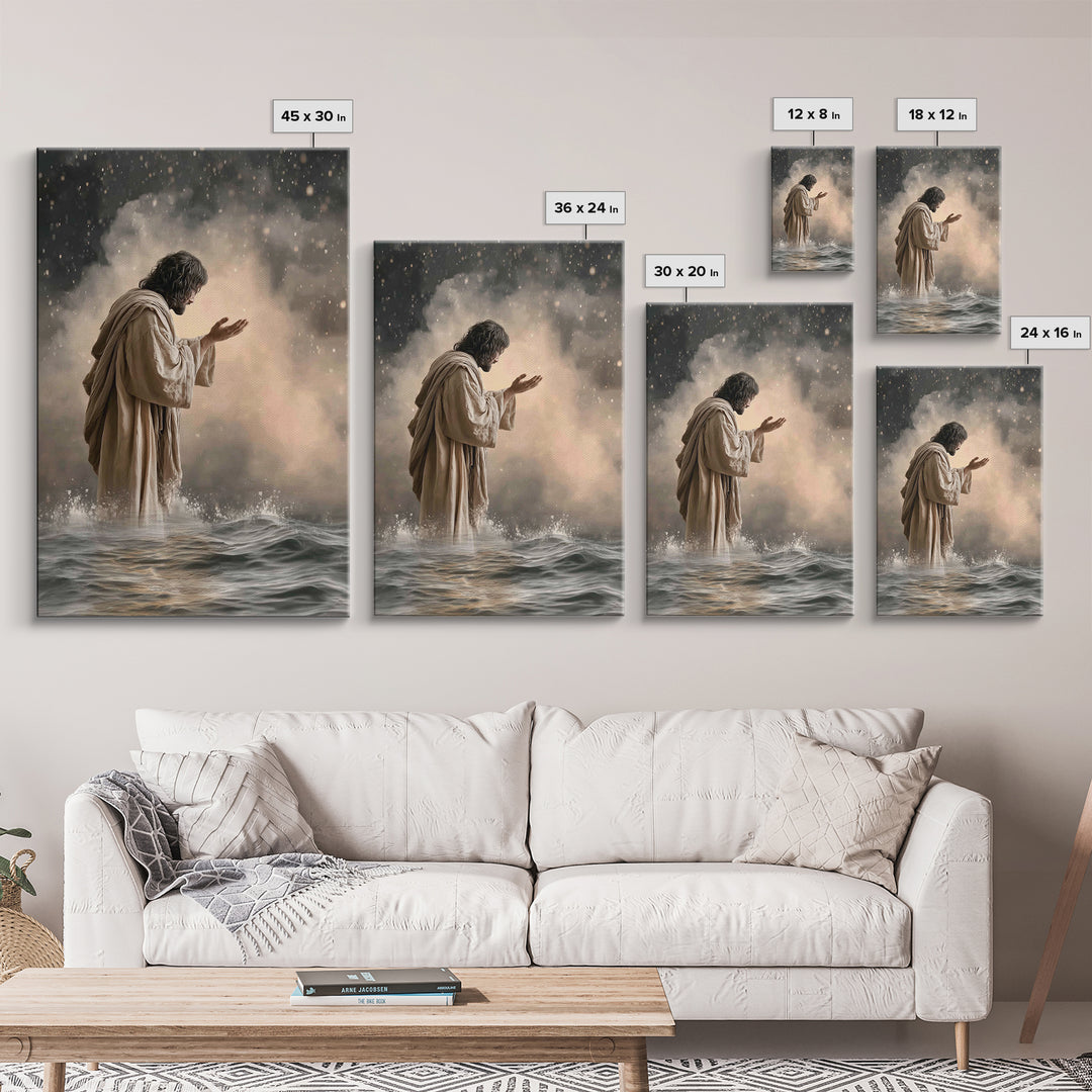 Prayerful Light – Framed Canvas Print – Christian Art Print – Christian Art Canvas – Christian Wall Art – Christian Gift Ideas – Jesus Pain