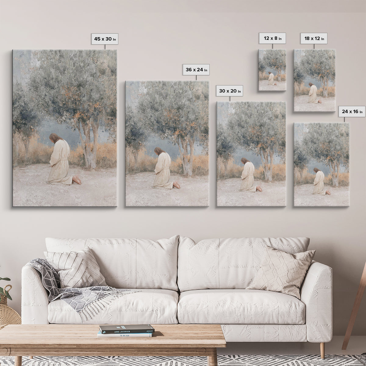 Humble Devotion, Framed Canvas Print, Jesus Painting, Christian Wall Art, Subtle Christian Paintings, Christian Art Canvas, Christian Chris