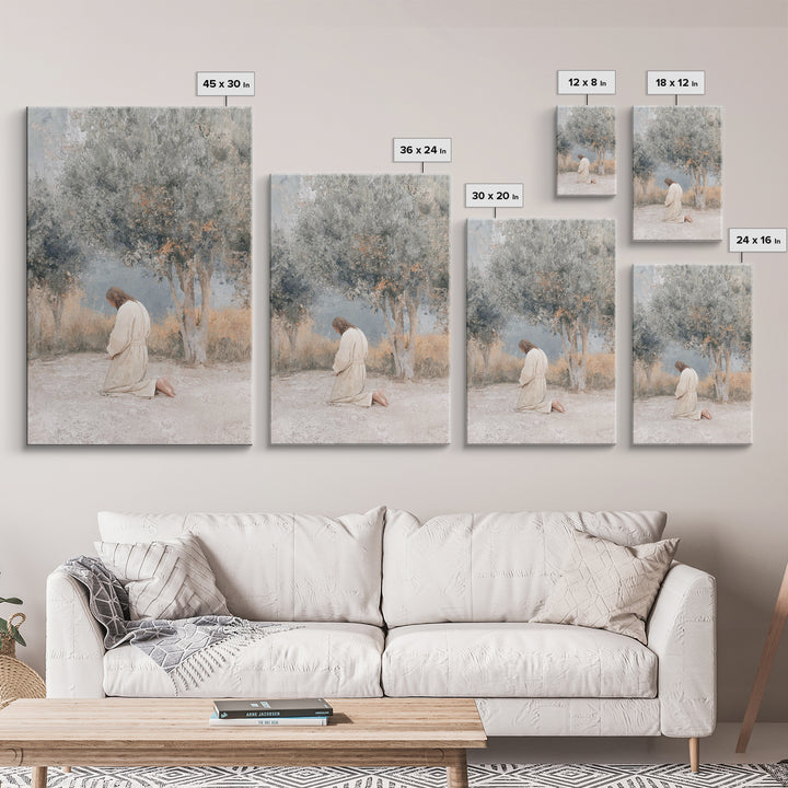 Humble Devotion, Framed Canvas Print, Jesus Painting, Christian Wall Art, Subtle Christian Paintings, Christian Art Canvas, Christian Chris
