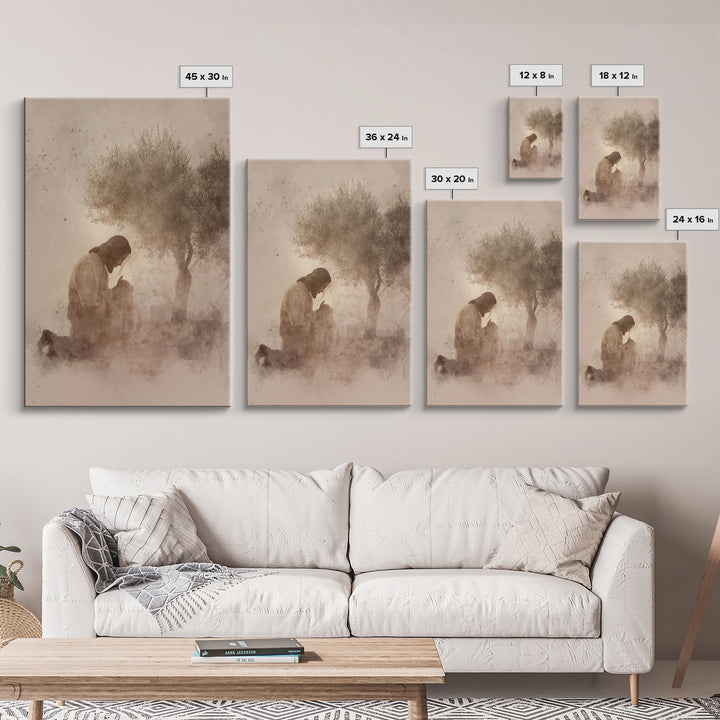 Evening Grace | Framed Canvas Print | Christian Wall Art | Jesus Painting Canvas | Modern Christian Painting | Christian Art Work | Christi