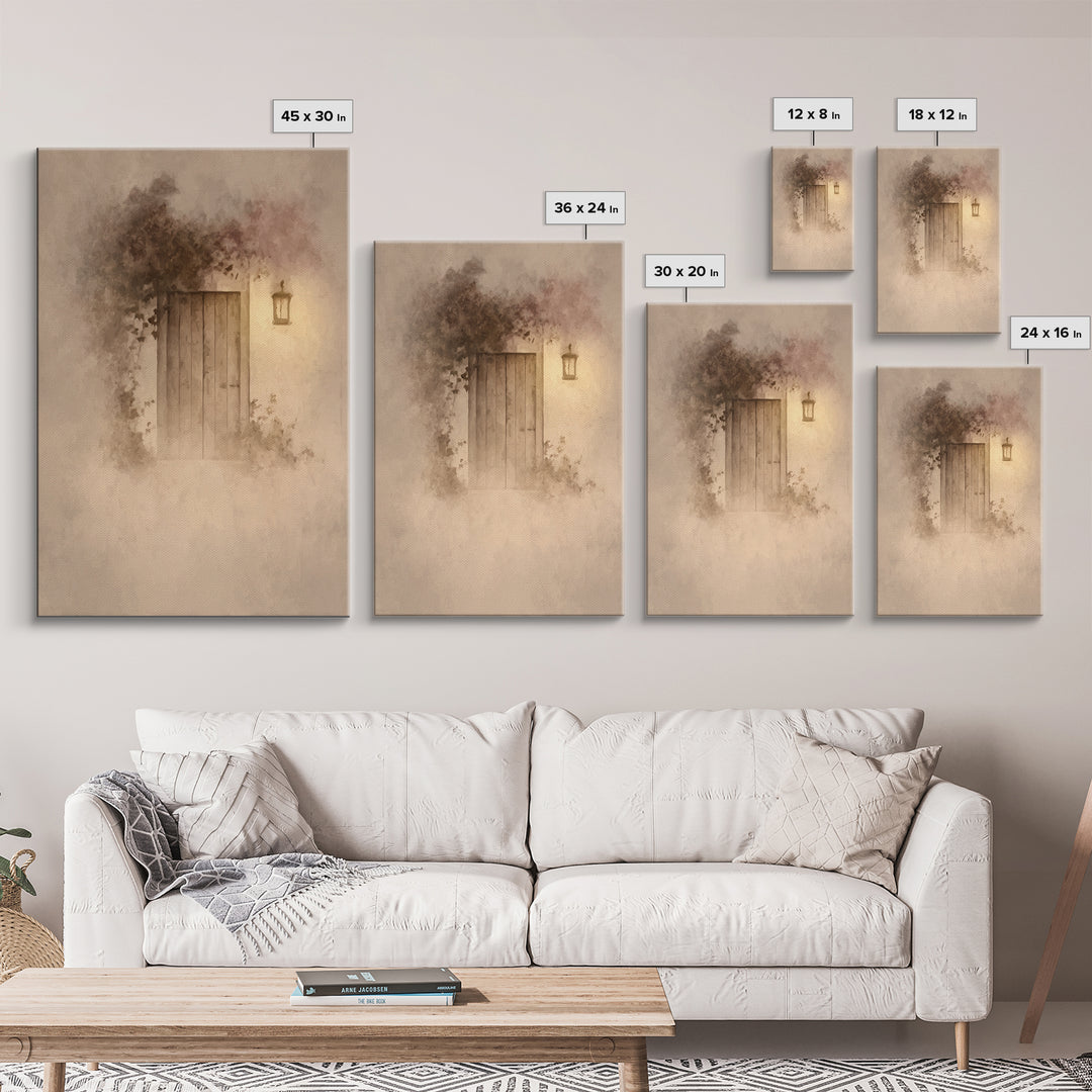 Silent Doorway Grace – Framed Canvas Print – Christian Art Canvas – Minimalist Christian Art – Christian Wall Art – Subtle Christian Painti
