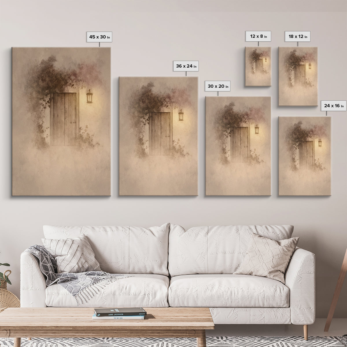 Silent Doorway Grace – Framed Canvas Print – Christian Art Canvas – Minimalist Christian Art – Christian Wall Art – Subtle Christian Painti