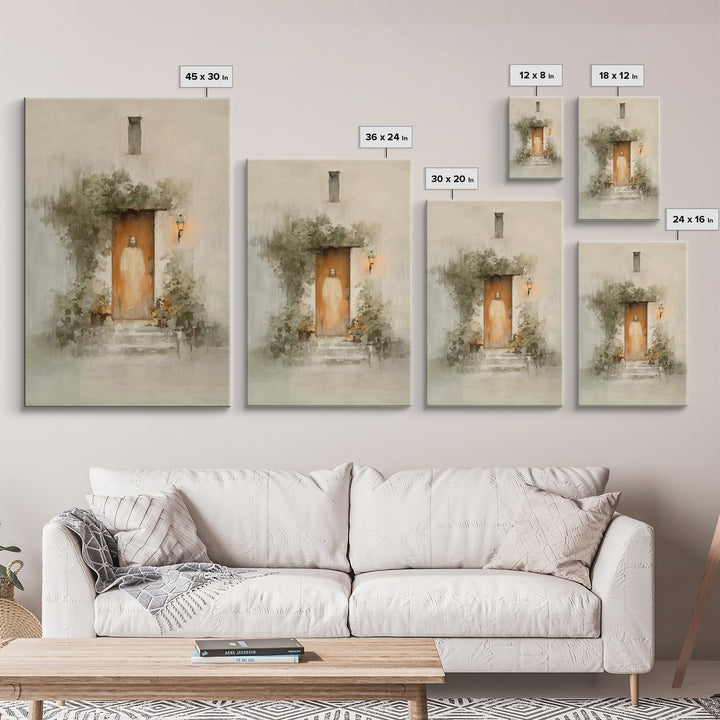 Warm Lantern Promise | Framed Canvas Print | Christian Wall Art | Christian Art Canvas | Jesus Painting | Unique Christian Art | Christian