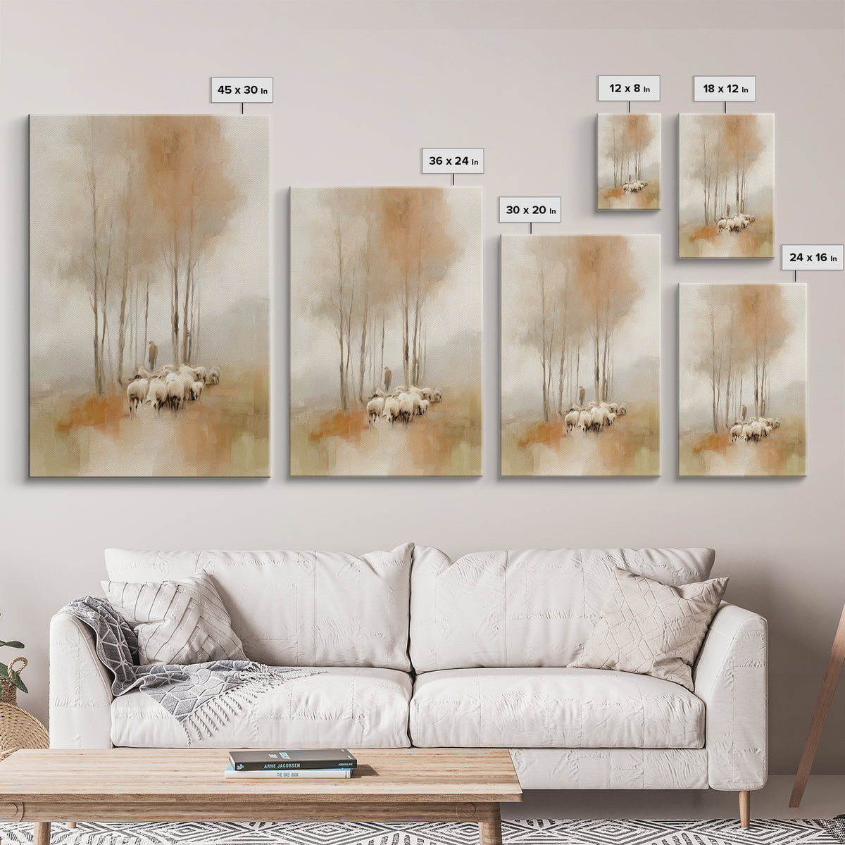 Shepherd’s Quiet Path, Framed Canvas Print, Christian Wall Art, Christian Art Canvas, Pastoral Scenery, Christian Art Work, Christian Gift