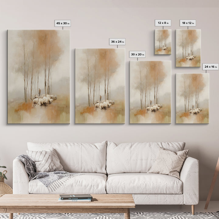 Shepherd’s Quiet Path, Framed Canvas Print, Christian Wall Art, Christian Art Canvas, Pastoral Scenery, Christian Art Work, Christian Gift