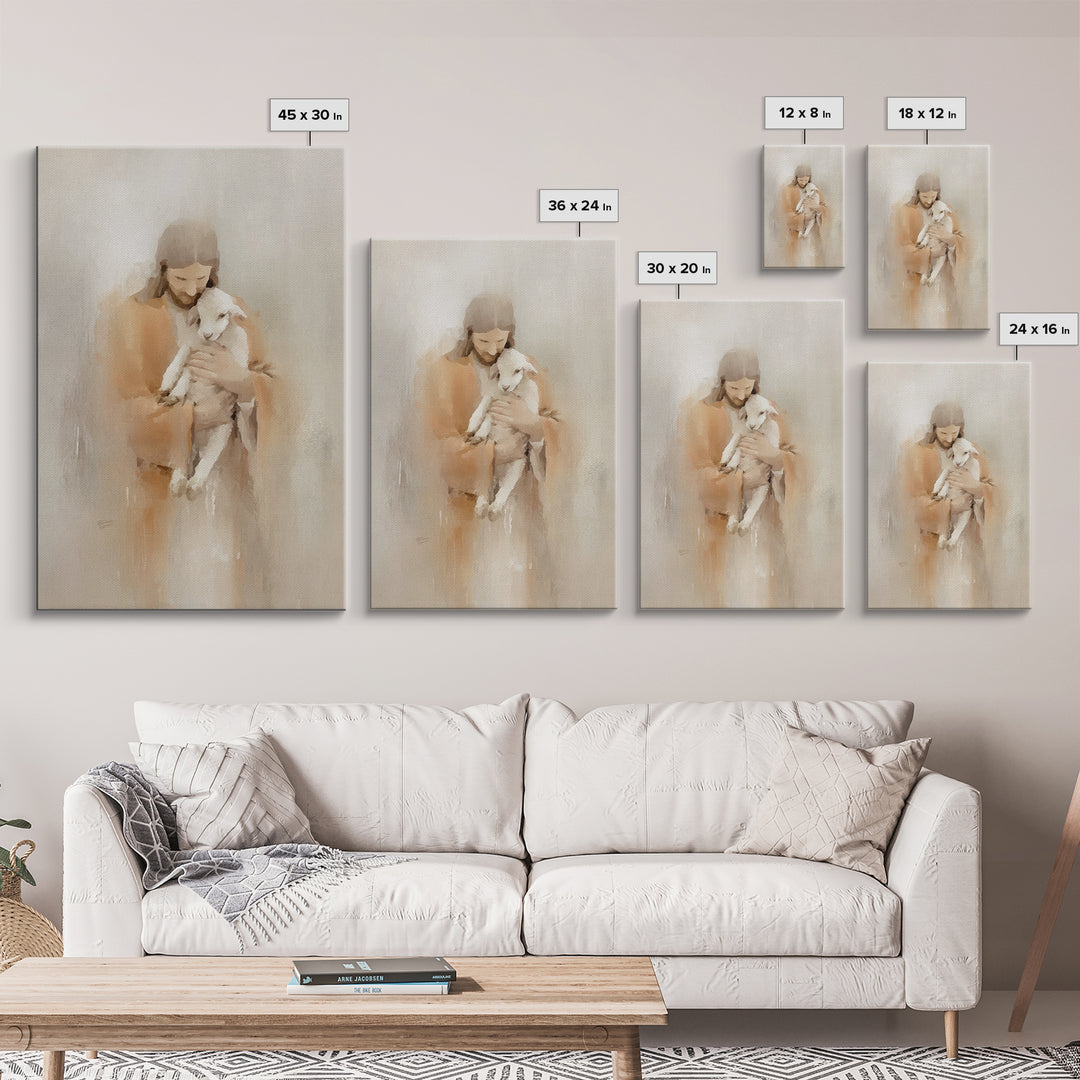 Twilight Shepherd Peace – Framed Canvas Print – Christian Wall Art – Christian Art Canvas – Jesus Painting – Moody Christmas Art – Christia