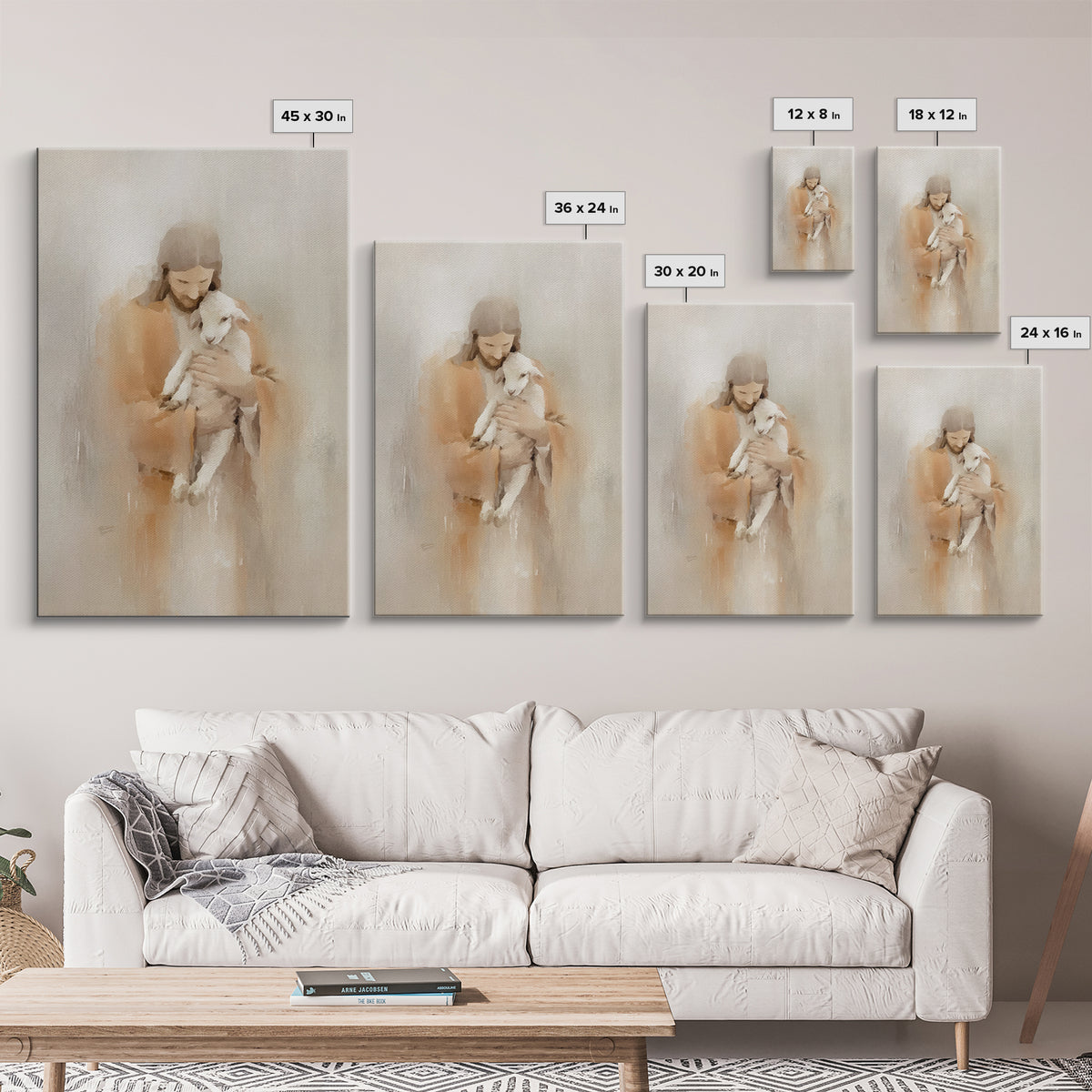 Twilight Shepherd Peace – Framed Canvas Print – Christian Wall Art – Christian Art Canvas – Jesus Painting – Moody Christmas Art – Christia