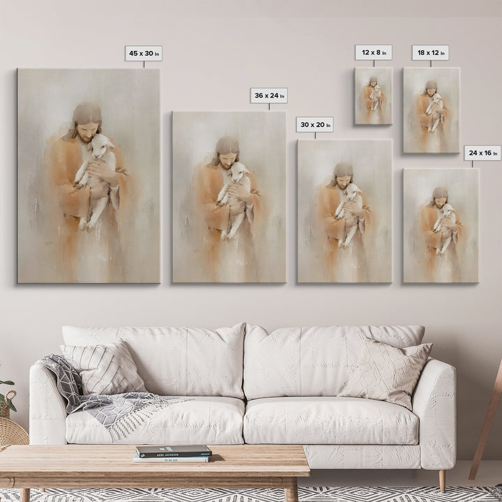 Twilight Shepherd Peace – Framed Canvas Print – Christian Wall Art – Christian Art Canvas – Jesus Painting – Moody Christmas Art – Christia