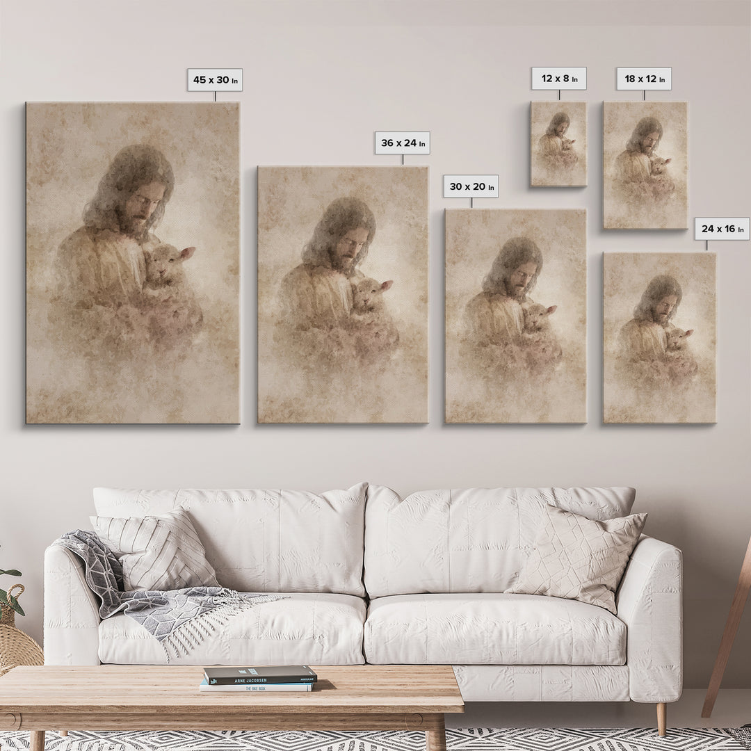Fields Of Gentle Grace – Framed Canvas Print – Christian Wall Art – Jesus Painting – Christian Art Canvas – Christian Gift – Christmas Art
