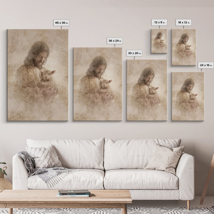 Fields Of Gentle Grace – Framed Canvas Print – Christian Wall Art – Jesus Painting – Christian Art Canvas – Christian Gift – Christmas Art