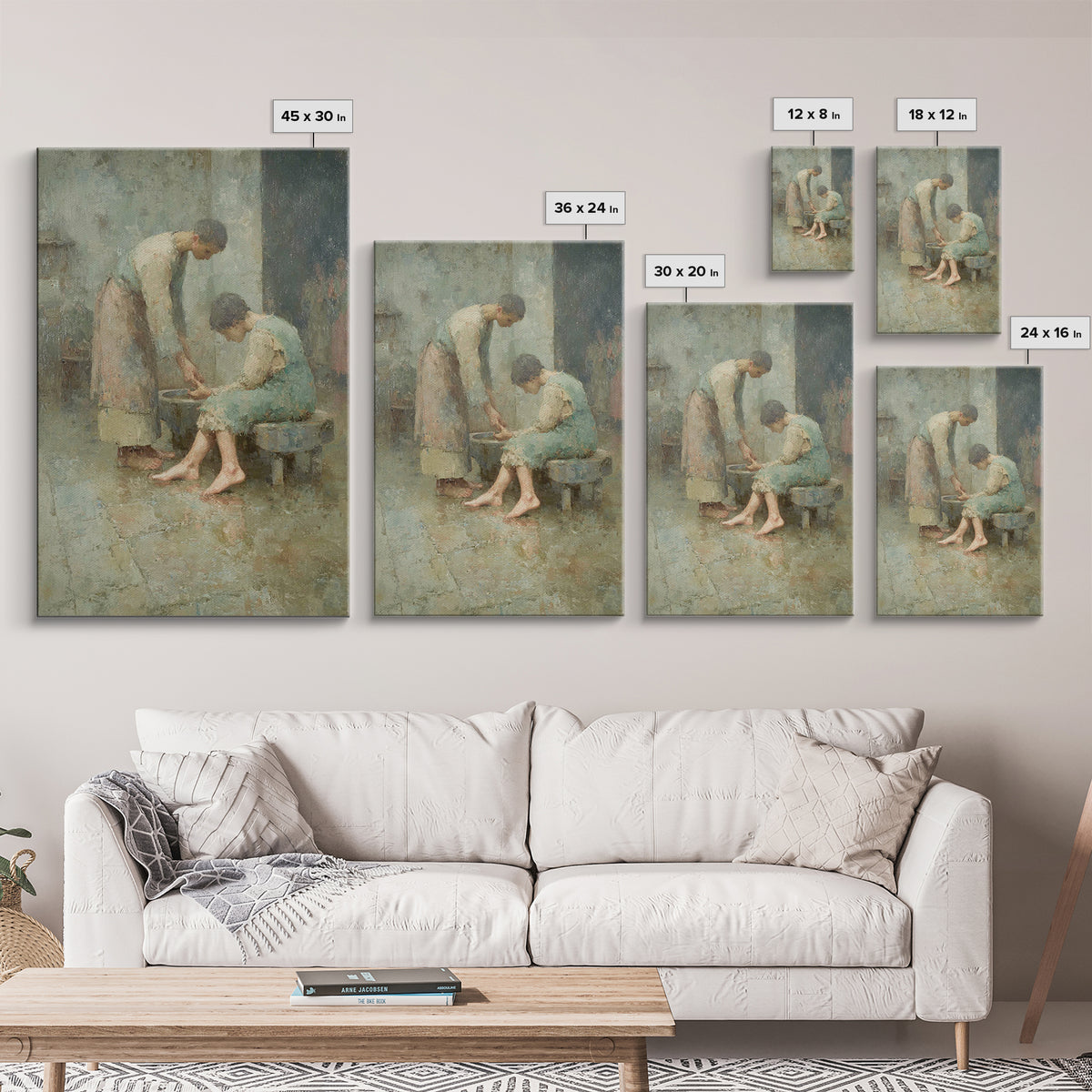 Servant’s Grace – Framed Canvas Print – Christian Wall Art – Christian Art Canvas – Christian Painting – Vintage Christian Art – Christian