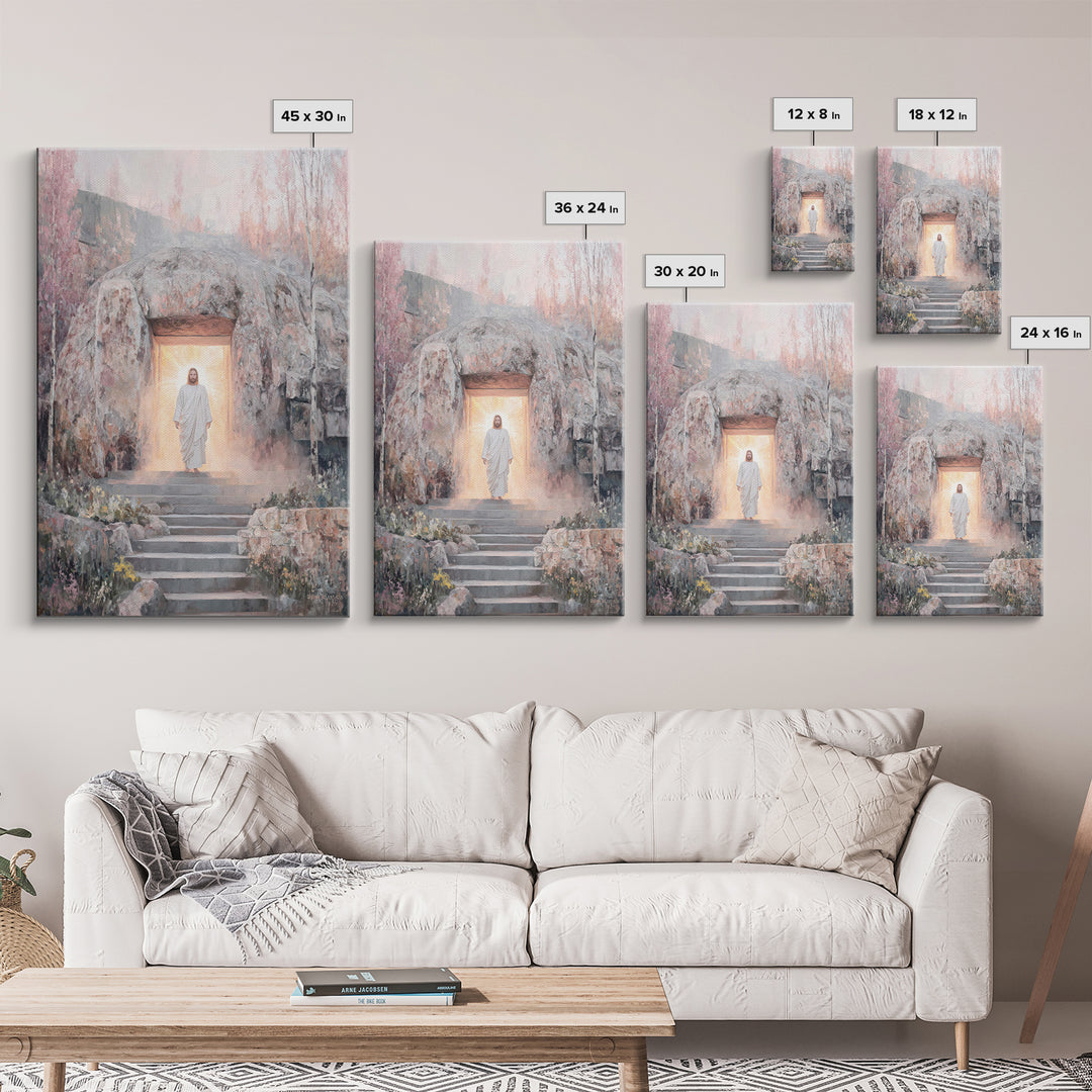 Risen Glory, Framed Canvas Print, Jesus Painting, Christian Wall Art, Christian Art Canvas, Christian Christmas Art, Christian Gift Ideas