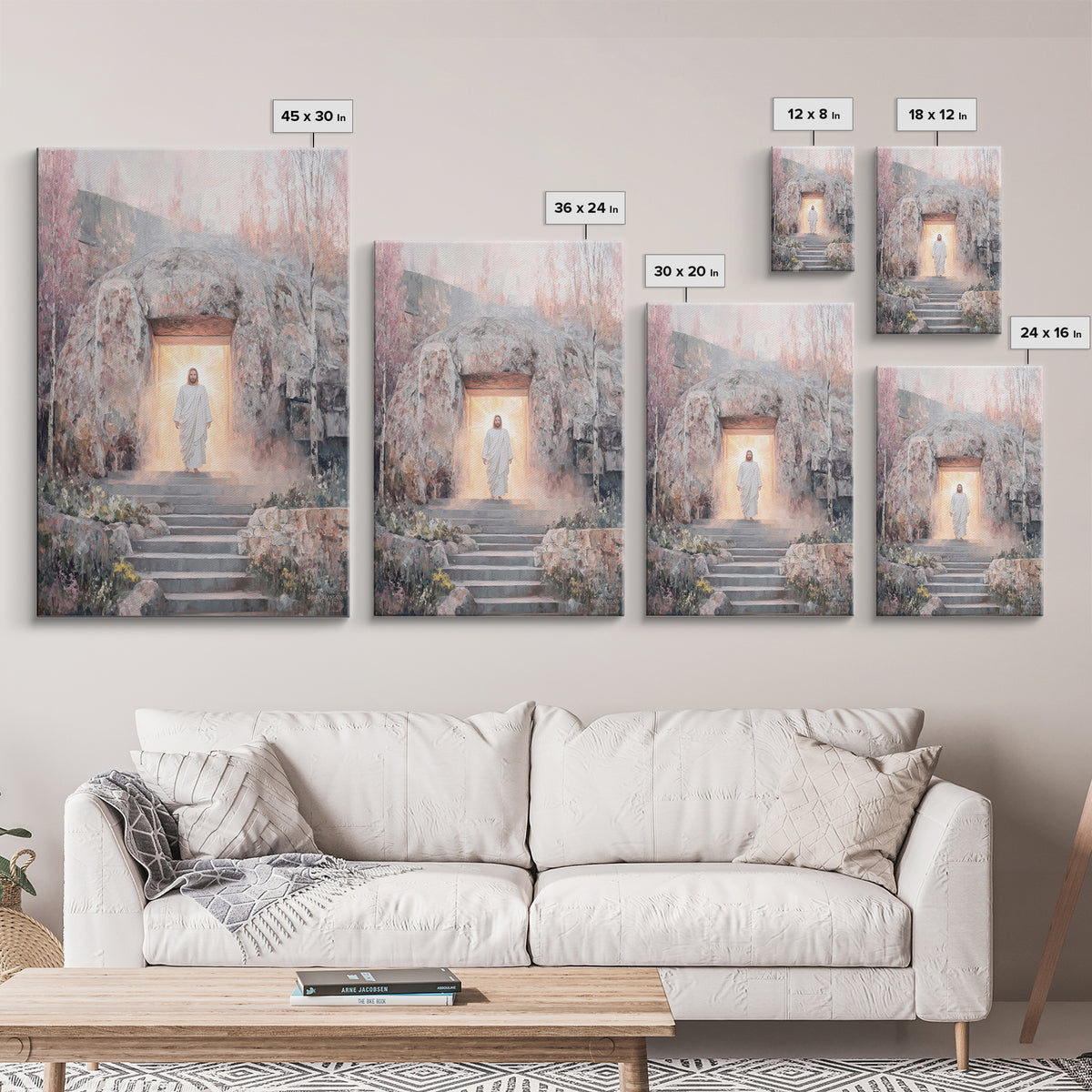 Risen Glory, Framed Canvas Print, Jesus Painting, Christian Wall Art, Christian Art Canvas, Christian Christmas Art, Christian Gift Ideas