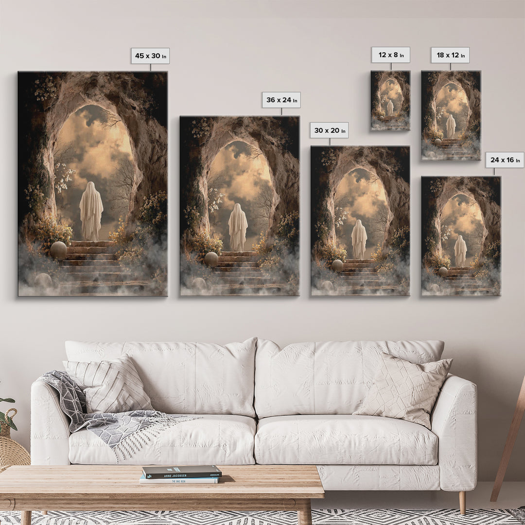 Sacred Ascent – Framed Canvas Print – Christian Art Canvas – Christian Painting – Jesus Painting – Christian Decor – Subtle Christian Art